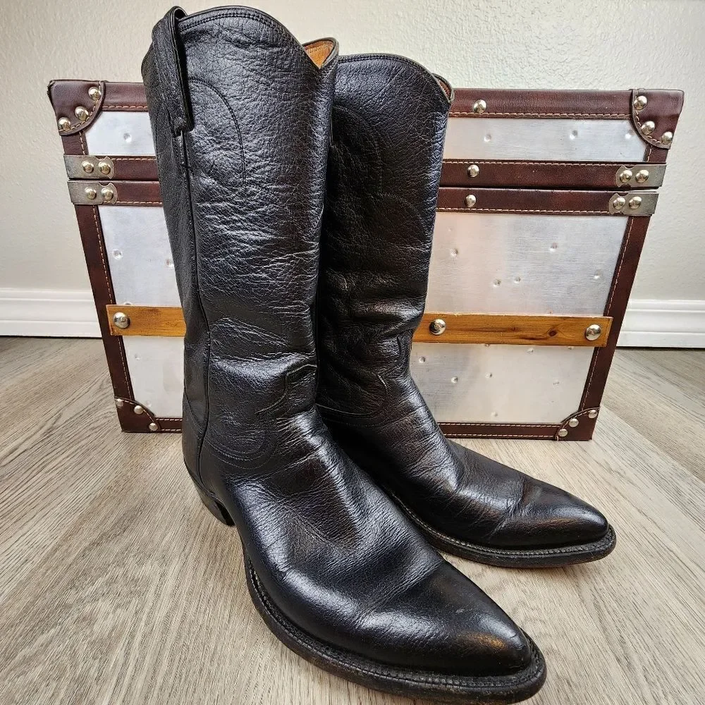 Justin Cowboy Western Leather Boots size 8.5